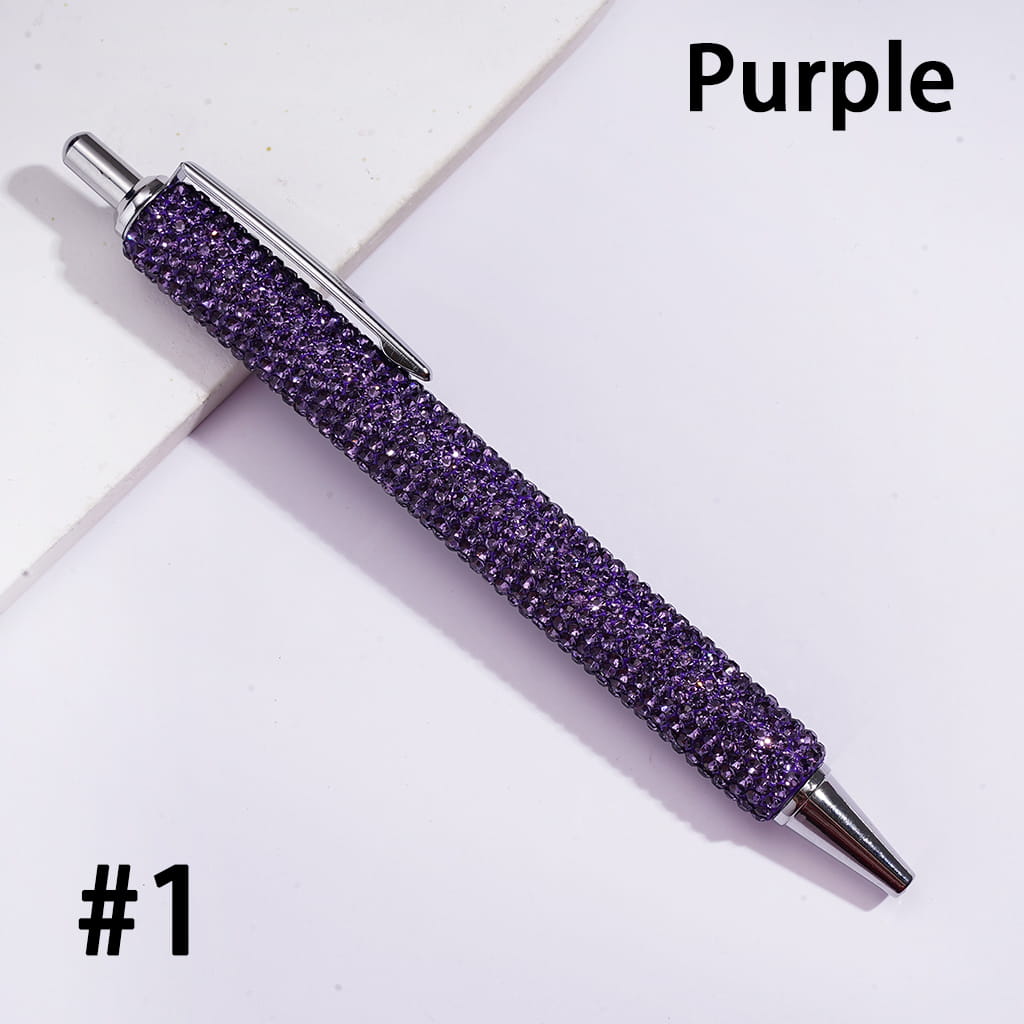 Rhinestone Covered Metal Ballpoint Clay Pens for Office & Gifts with Sparkling Rhinestones