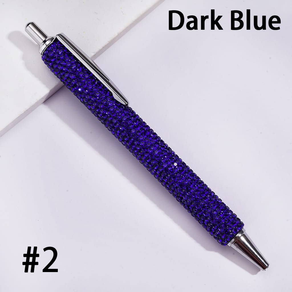 Rhinestone Covered Metal Ballpoint Clay Pens for Office & Gifts with Sparkling Rhinestones