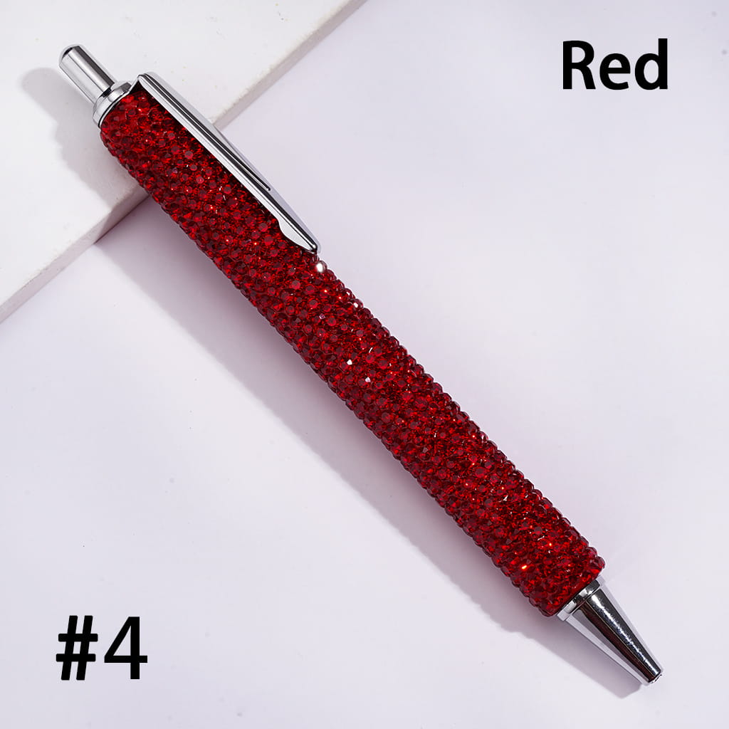 Rhinestone Covered Metal Ballpoint Clay Pens for Office & Gifts with Sparkling Rhinestones