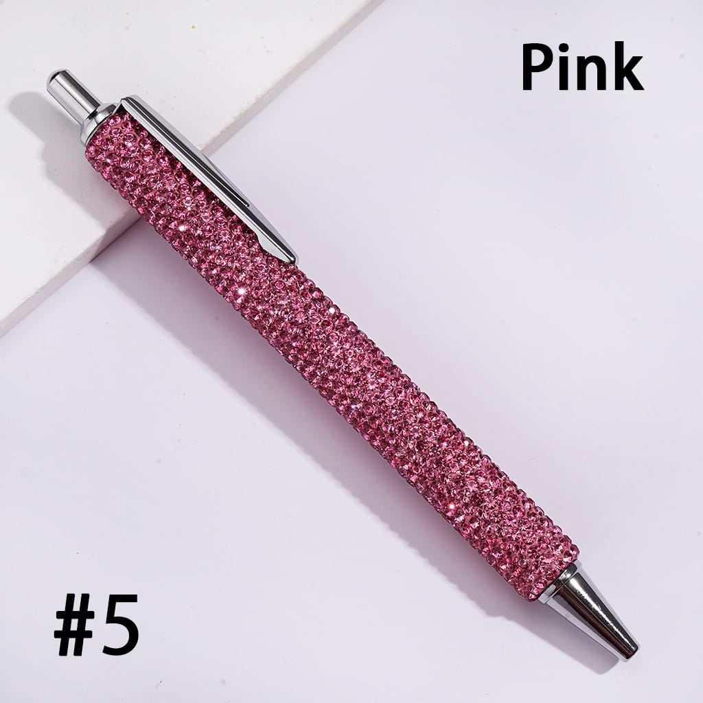 Rhinestone Covered Metal Ballpoint Clay Pens for Office & Gifts with Sparkling Rhinestones
