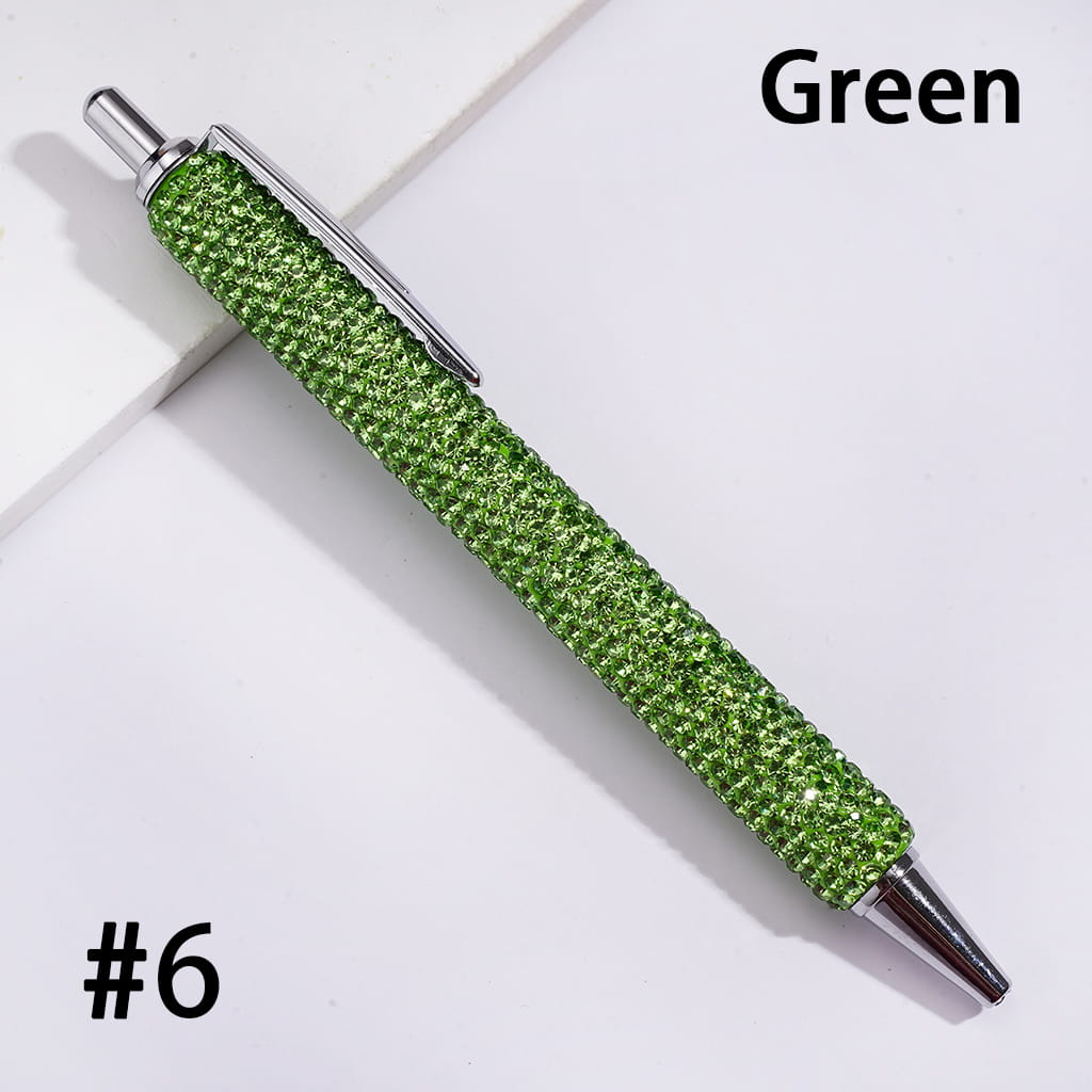 Rhinestone Covered Metal Ballpoint Clay Pens for Office & Gifts with Sparkling Rhinestones