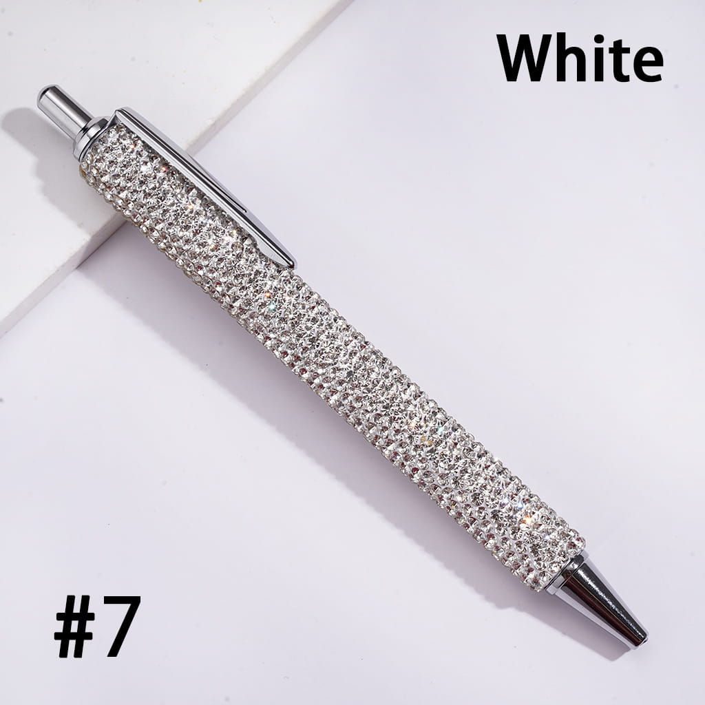 Rhinestone Covered Metal Ballpoint Clay Pens for Office & Gifts with Sparkling Rhinestones