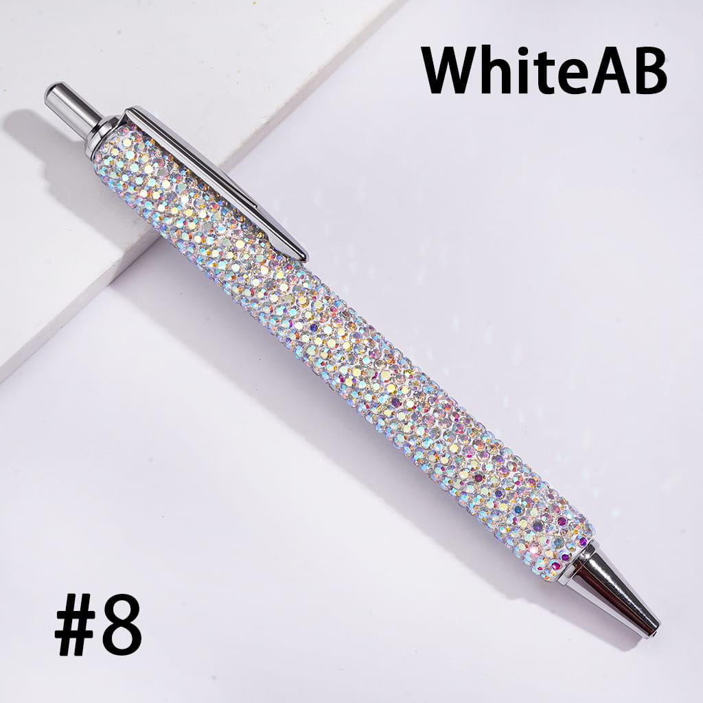 Rhinestone Covered Metal Ballpoint Clay Pens for Office & Gifts with Sparkling Rhinestones