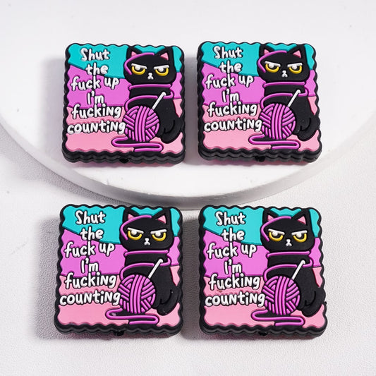 Black Cat Counting Mode Do Not Disturb Silicone Focal Beads