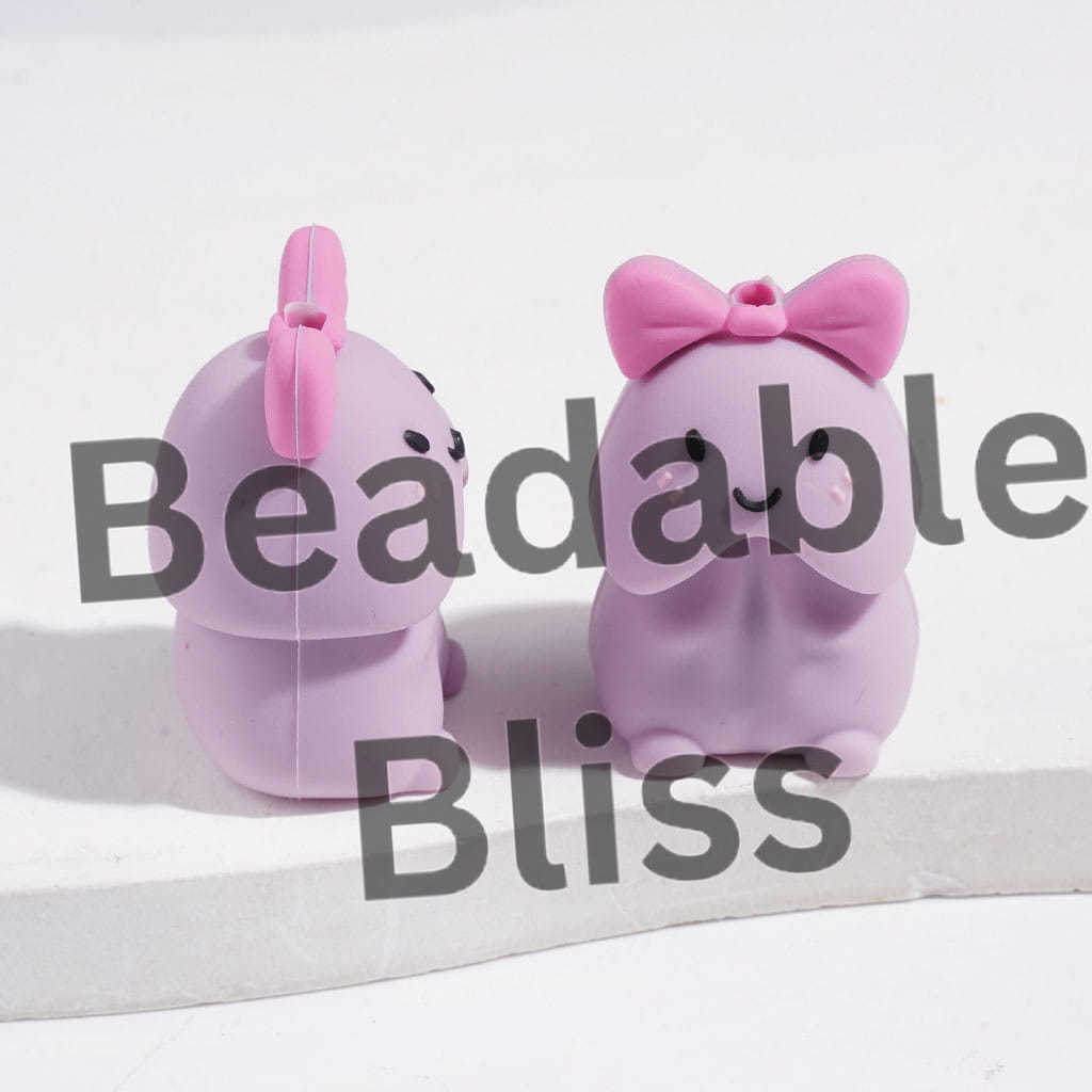 3D Silicone Focal Beads Man Exclusive with Bowtie, Multi-Color