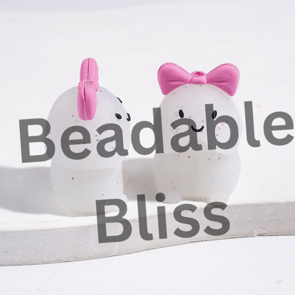 3D Silicone Focal Beads Man Exclusive with Bowtie, Multi-Color
