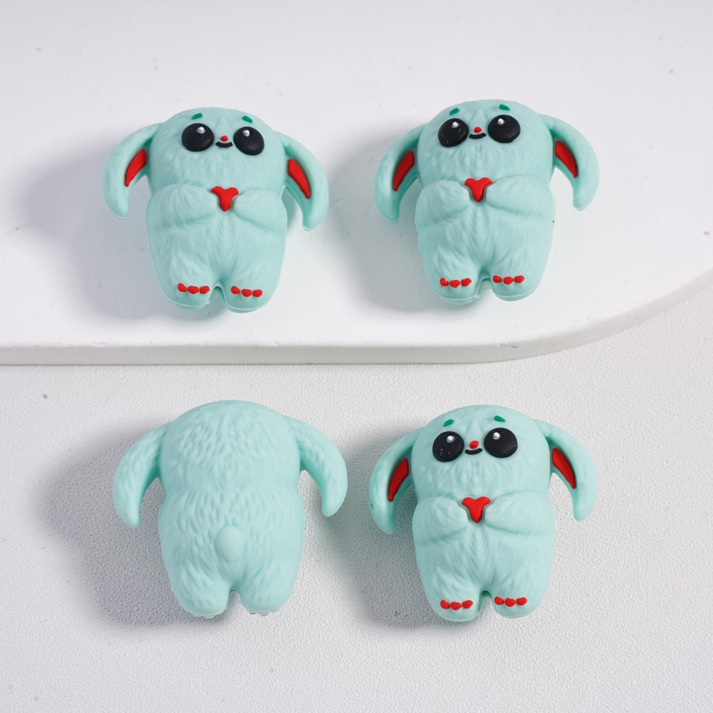 3D Cute Monster Toy Series Silicone Focal Beads Random Mix