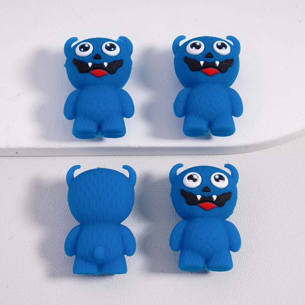 3D Cute Monster Toy Series Silicone Focal Beads Random Mix