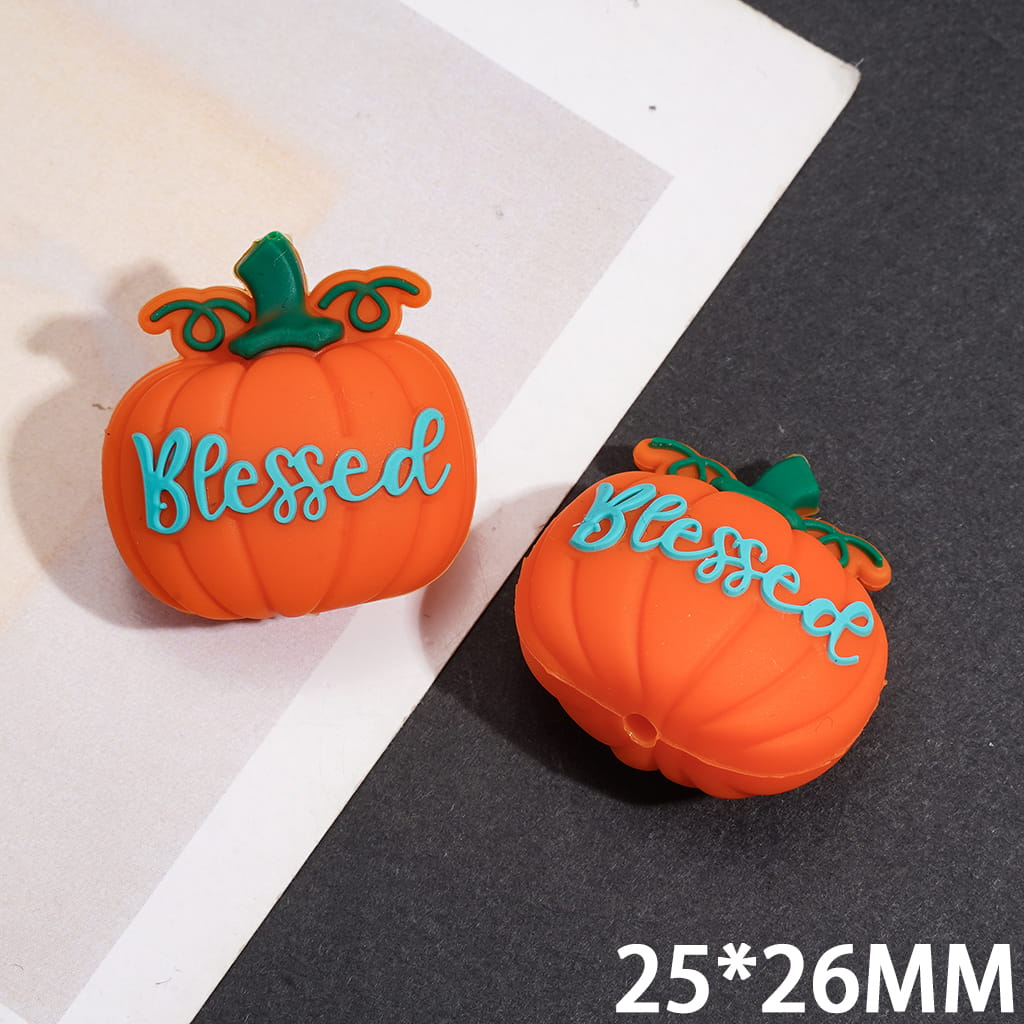 Silicone Focal Beads 3D Thanksgiving Series Turkey Halloween Pumpkin Mug