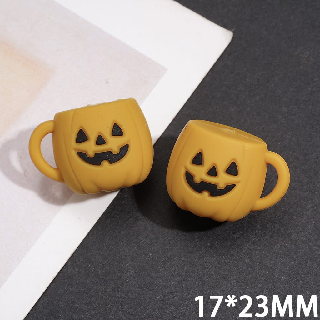 Silicone Focal Beads 3D Thanksgiving Series Turkey Halloween Pumpkin Mug