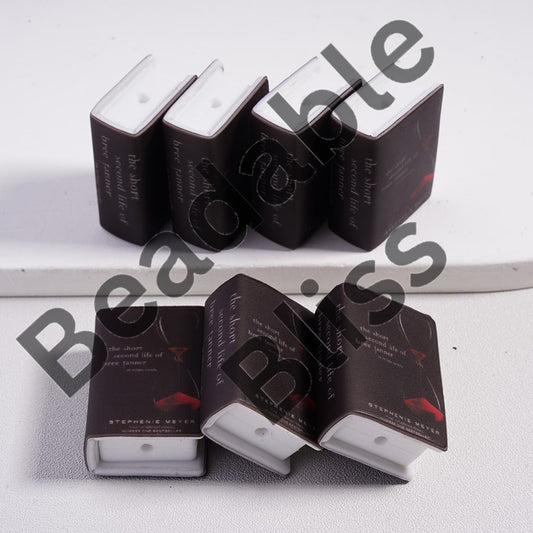 Silicone Focal Beads 3D Adhesive Mould Mini Book with Red Sands Hourglass