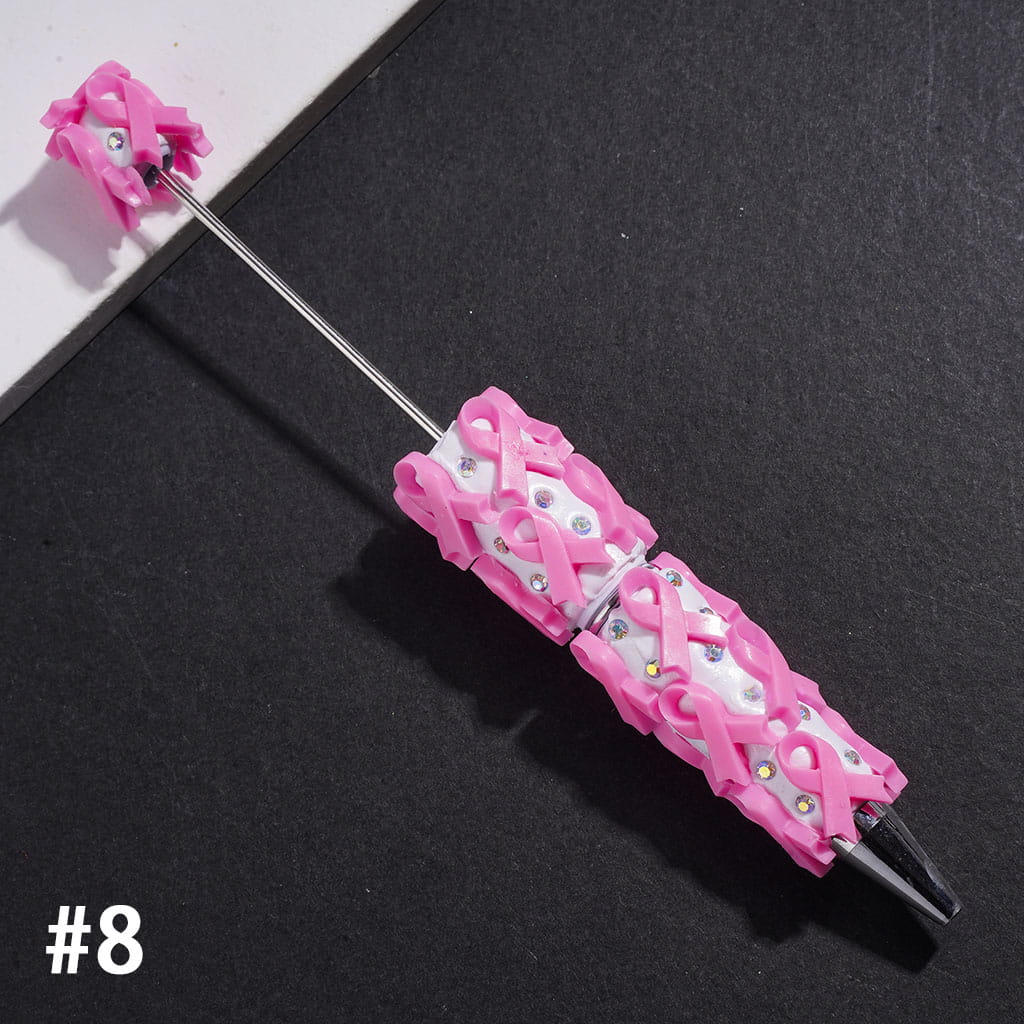 Multi-Color Cancer Awareness Ribbon Designs with Sparkling AB Rhinestone Beadable Clay Pen