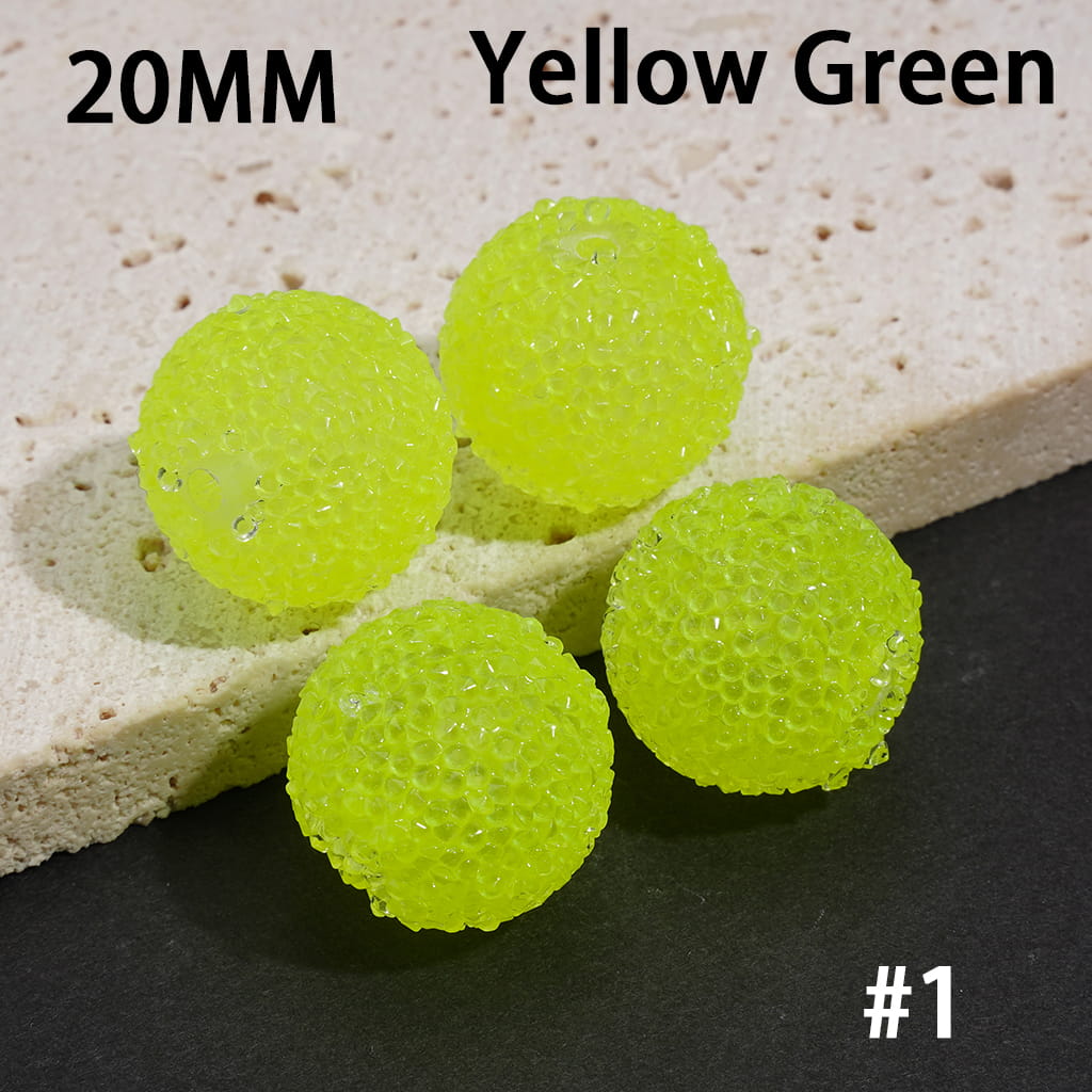Handmade Acrylic Beads with Clear Rhinestones Covered the Entire Bead, Fluorescent Colors, 20MM