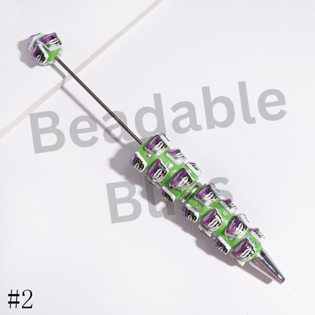 Beadable Clay Pens with Diverse Flavored Ice-cream and AB Rhinestones, Multi-Color