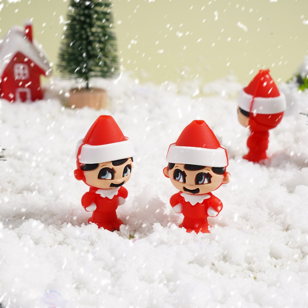 3D Cute Little Cartoon Elves Kids in Santa Hats Christmas Series Silicone Focal Beads