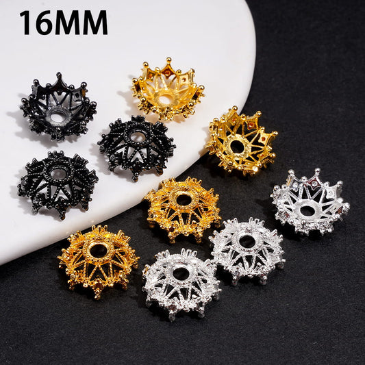 Alloy Bead Caps Multi-Color Hollow Octagonal Crown Cages (They Fit 16MM Beads)