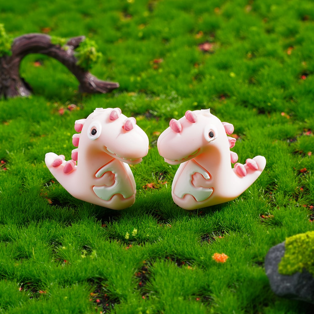 3D Cute Mini Baby Dinosaurs in Various Colors Silicone Focal Beads Random Mix