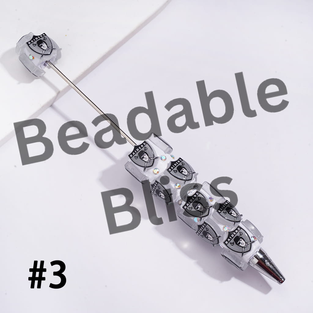 Beadable Clay Pens with American Baseball and Football Team Series and AB Rhinestones