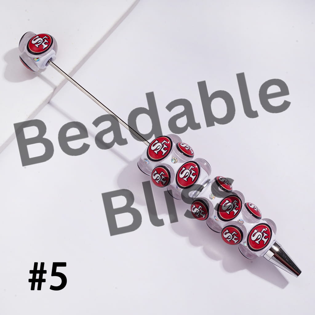 Beadable Clay Pens with American Baseball and Football Team Series and AB Rhinestones