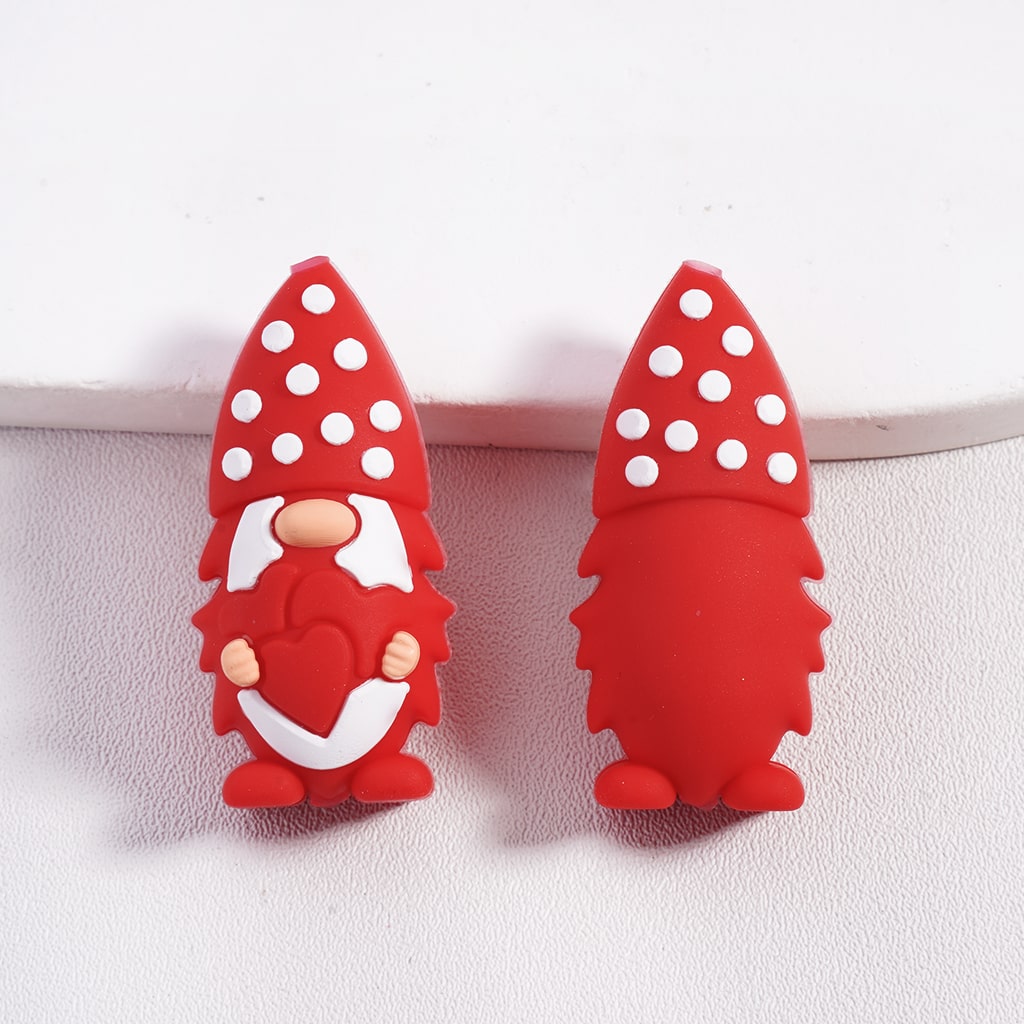 3D Cute Cartoon Penguin, Dwarf & Highland Cow Toy Valentines Day Series Silicone Focal Beads with Love Hearts