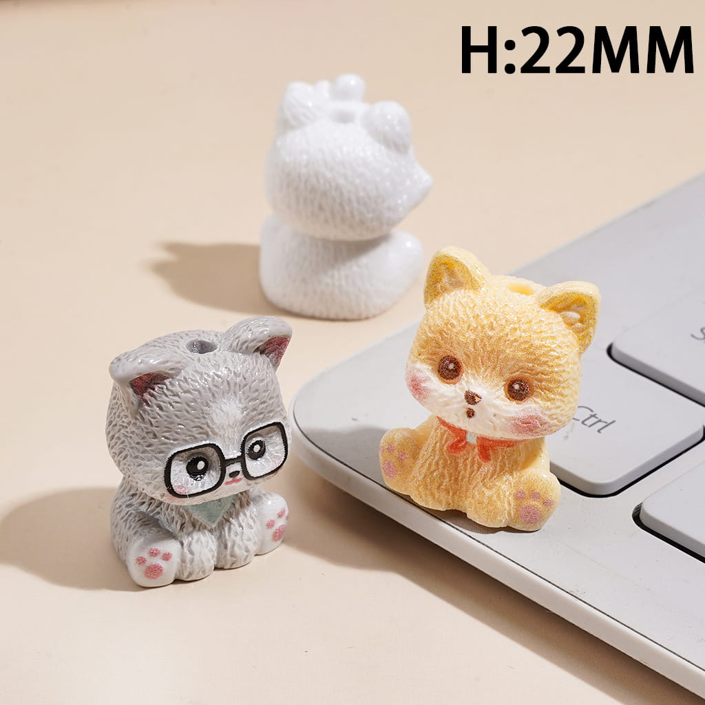 Cute Pet Series Acrylic Beads, Height 22MM, Various Types, Random Mix