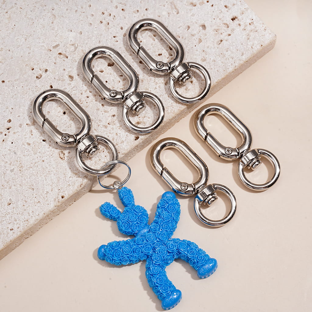 Silver Metal Swivel Clasp, Spring Snap Hooks Open Buckle Keychain Clip for Hanging Items, Silver and Gold