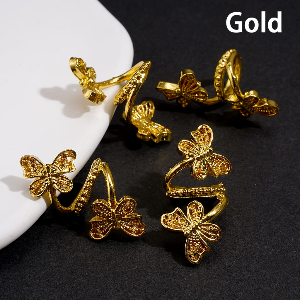 Trendy Twisted Spiral Alloy Beads with Butterfly Design, Large Hole, Jewelry Accessories, Gold & Silver