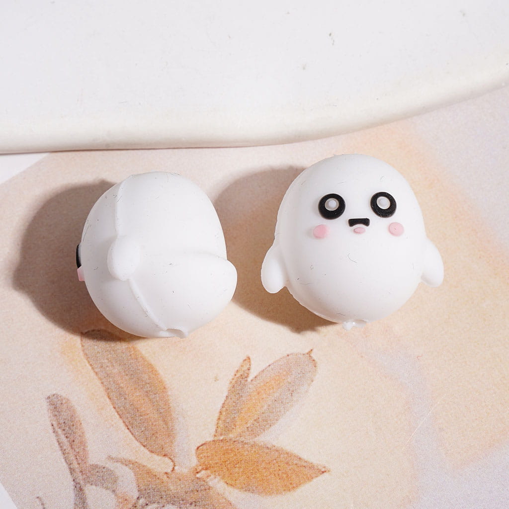 Silicone Focal Beads 3D Cute and Chubby Little Bird, Around 19MM, Multi-Color