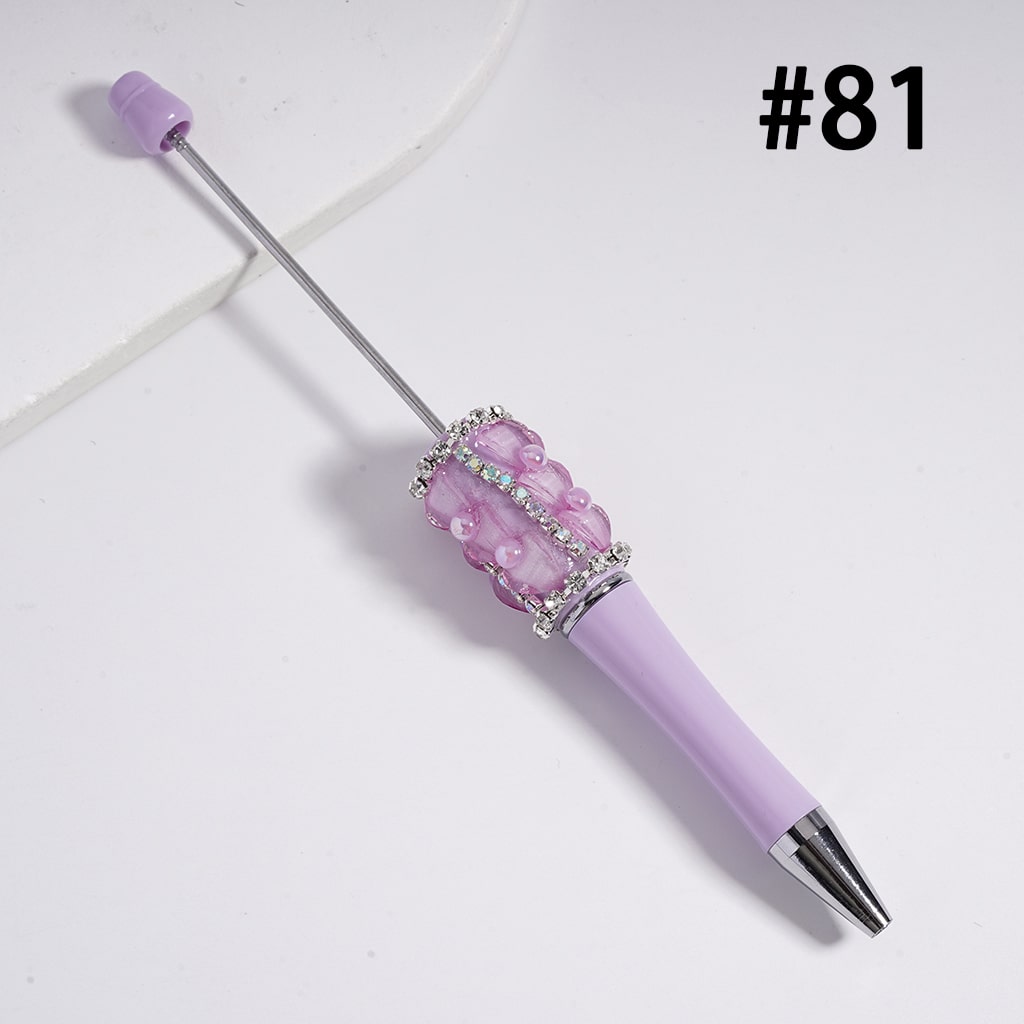 Multicolor Beadable Pen Glitter Hearts, Half‑Shell Pearls & AB Rhinestone Chains Random Mix