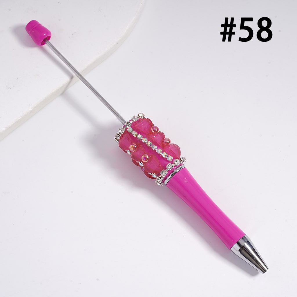 Multicolor Beadable Pen Glitter Hearts, Half‑Shell Pearls & AB Rhinestone Chains Random Mix