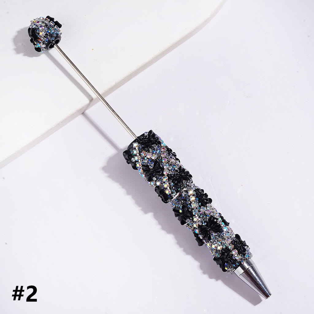 Bowtie & Cone-Shaped Clear Rhinestones, “X” Shaped AB Rhinestone Chains, Handmade Sugar Beadable Pens, Multi-Color