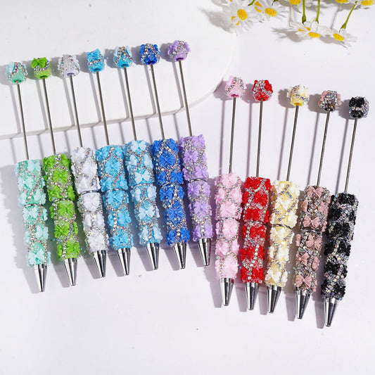 Bowtie & Cone-Shaped Clear Rhinestones, “X” Shaped AB Rhinestone Chains, Handmade Sugar Beadable Pens, Multi-Color