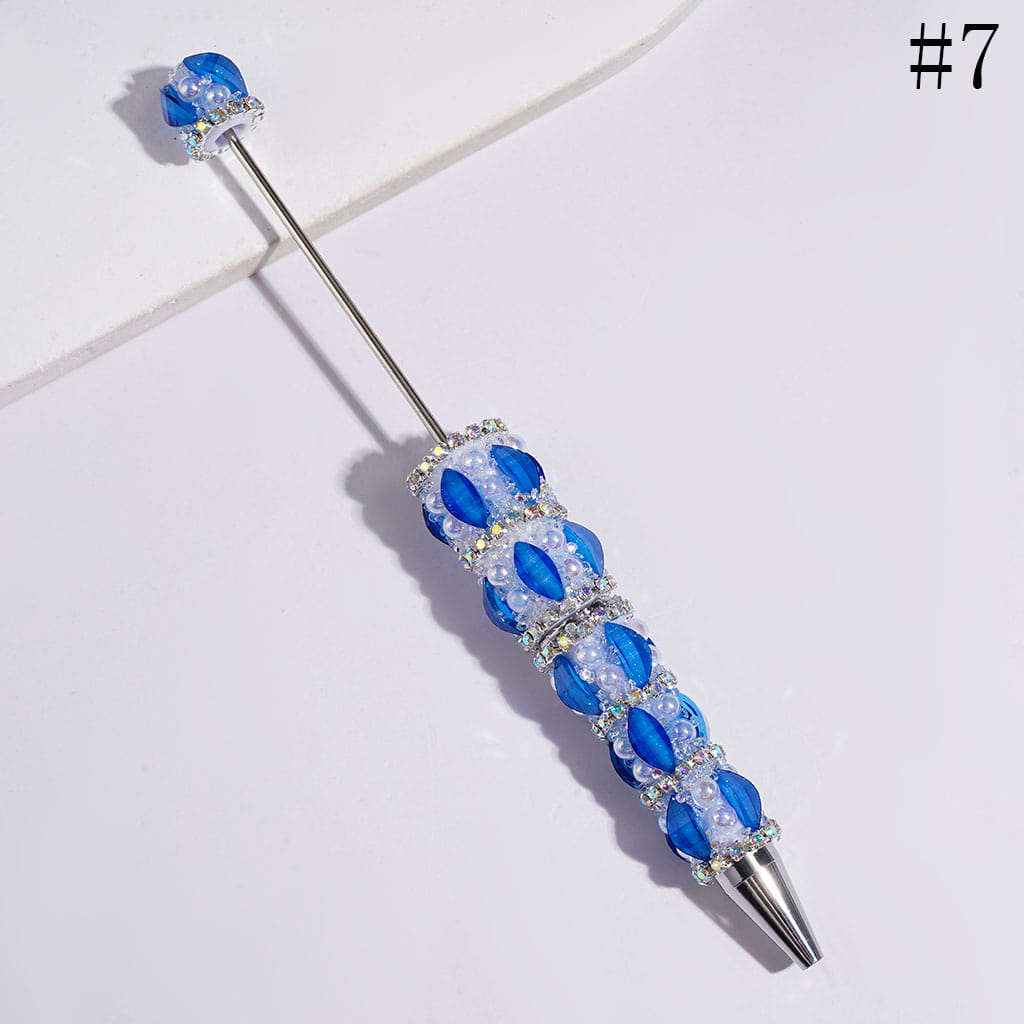 UV-Coated Half-Shell Pearl and AB Rhinestones, Handmade Sugar Beadable Pens Marquise Cut Rhinestone with Glitter, Assorted Colors, Random Mix