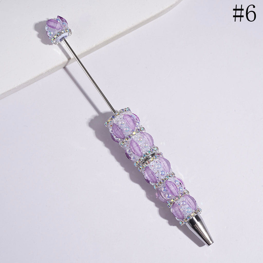 UV-Coated Half-Shell Pearl and AB Rhinestones, Handmade Sugar Beadable Pens Marquise Cut Rhinestone with Glitter, Assorted Colors, Random Mix