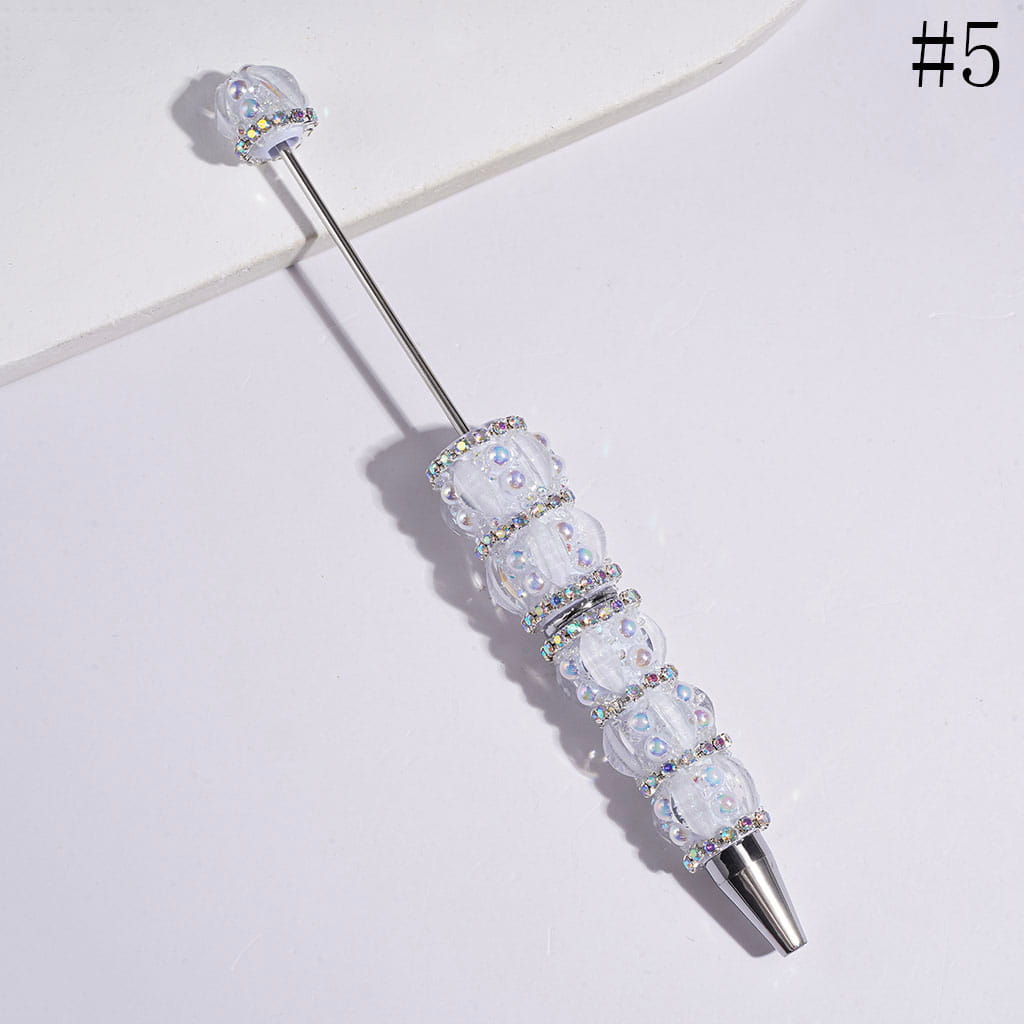 UV-Coated Half-Shell Pearl and AB Rhinestones, Handmade Sugar Beadable Pens Marquise Cut Rhinestone with Glitter, Assorted Colors, Random Mix