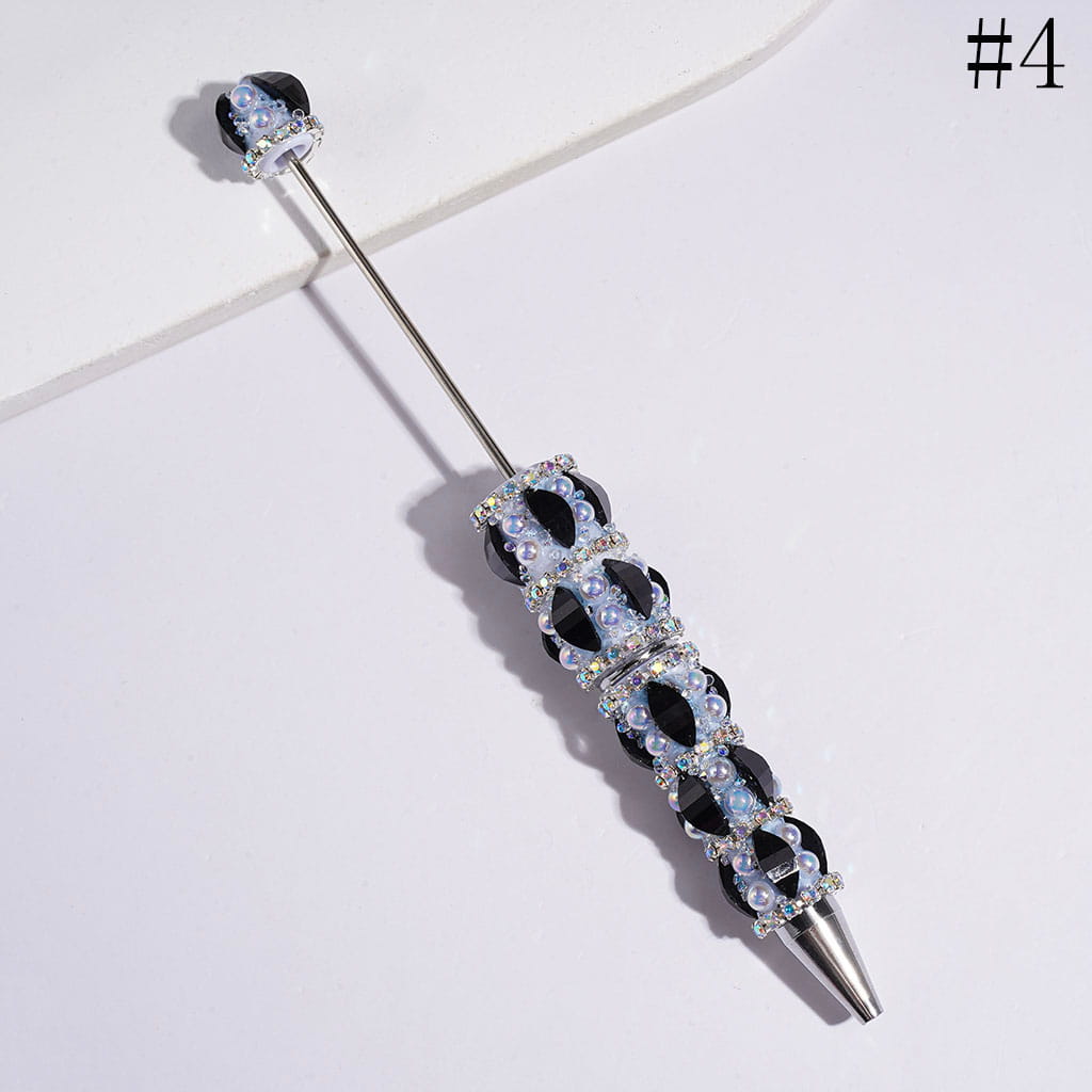 UV-Coated Half-Shell Pearl and AB Rhinestones, Handmade Sugar Beadable Pens Marquise Cut Rhinestone with Glitter, Assorted Colors, Random Mix