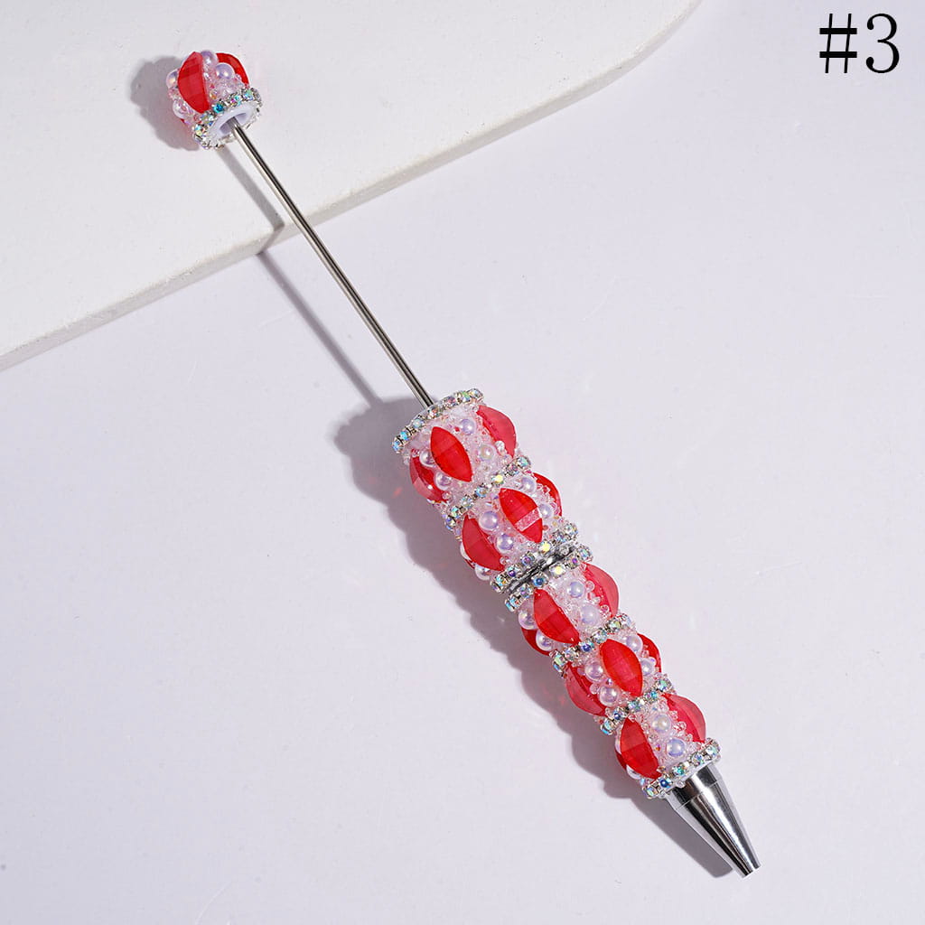 UV-Coated Half-Shell Pearl and AB Rhinestones, Handmade Sugar Beadable Pens Marquise Cut Rhinestone with Glitter, Assorted Colors, Random Mix