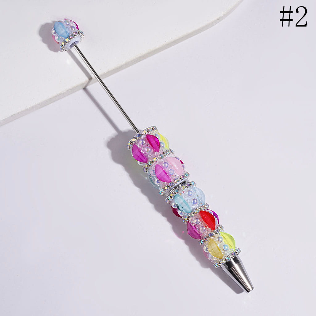 UV-Coated Half-Shell Pearl and AB Rhinestones, Handmade Sugar Beadable Pens Marquise Cut Rhinestone with Glitter, Assorted Colors, Random Mix