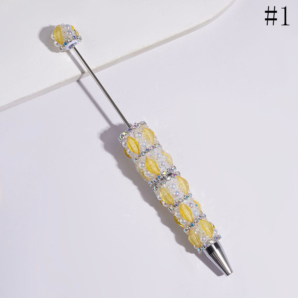 UV-Coated Half-Shell Pearl and AB Rhinestones, Handmade Sugar Beadable Pens Marquise Cut Rhinestone with Glitter, Assorted Colors, Random Mix