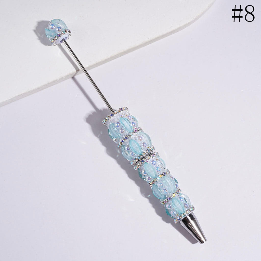 UV-Coated Half-Shell Pearl and AB Rhinestones, Handmade Sugar Beadable Pens Marquise Cut Rhinestone with Glitter, Assorted Colors, Random Mix
