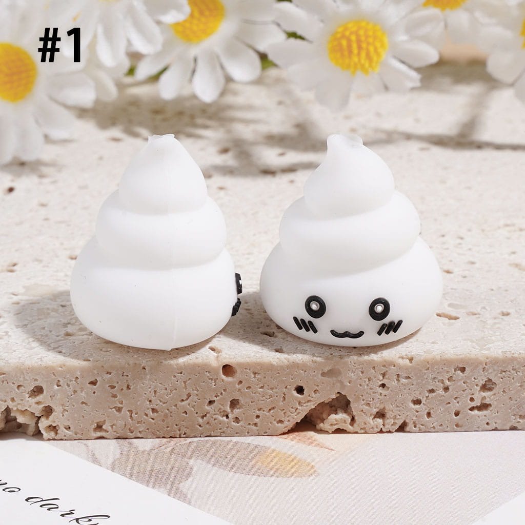 3D Cute and Humorous Excrement Silicone Focal Beads, 20*23MM, Multi-Color