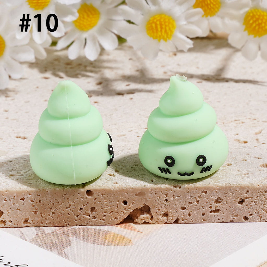 3D Cute and Humorous Excrement Silicone Focal Beads, 20*23MM, Multi-Color