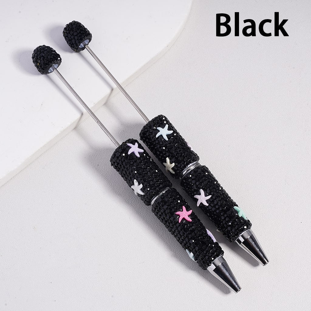 Starfish Glam Beadable Clay Pen Black Base & AB Rhinestones, Multi Coloured Random Mix