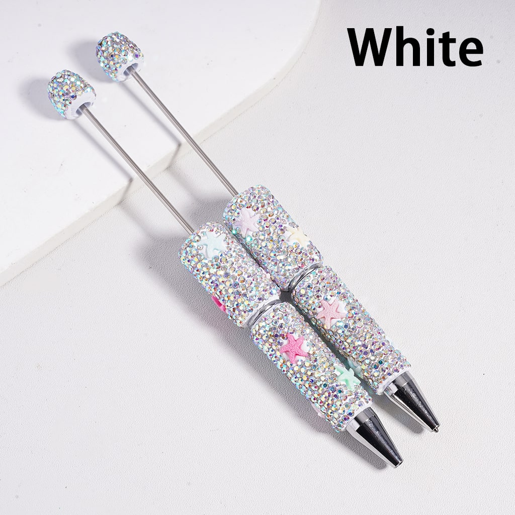 Starfish Glam Beadable Clay Pen Black Base & AB Rhinestones, Multi Coloured Random Mix