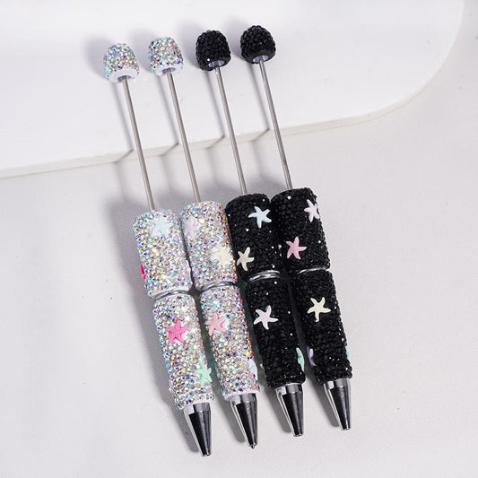 Starfish Glam Beadable Clay Pen Black Base & AB Rhinestones, Multi Coloured Random Mix
