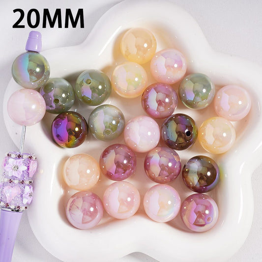 UV Coated Glossy Shiny Round Acrylic Bead 20 mm Random Mix