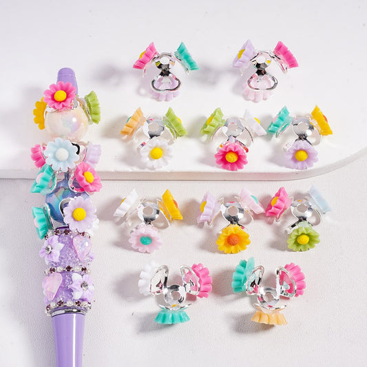 Silver Metal Cage Cap with Daisy Flower & Heart Accents Random Mix (Please Read the Description)