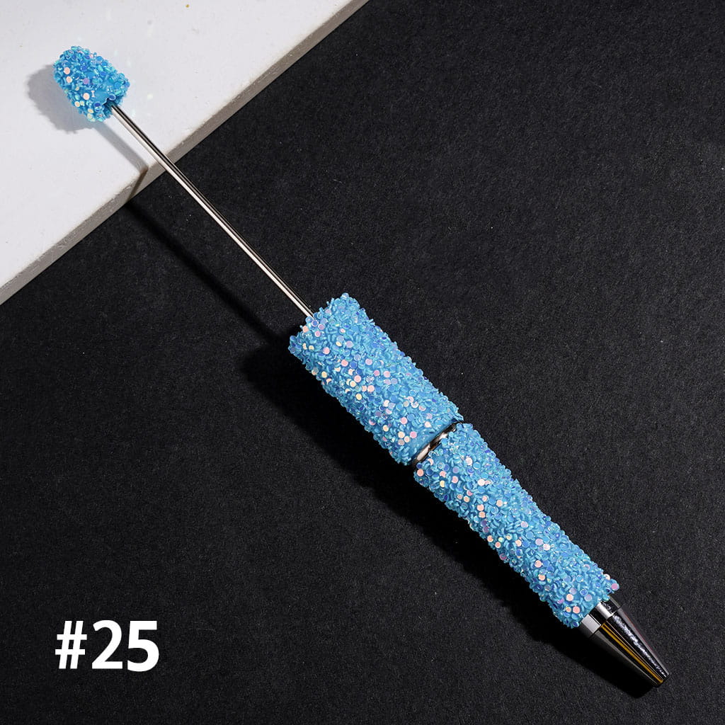 Hand-Made Beadable Pens with Mini Shiny Sequin Covered the Pen, Multi-Color (Please Read Description)