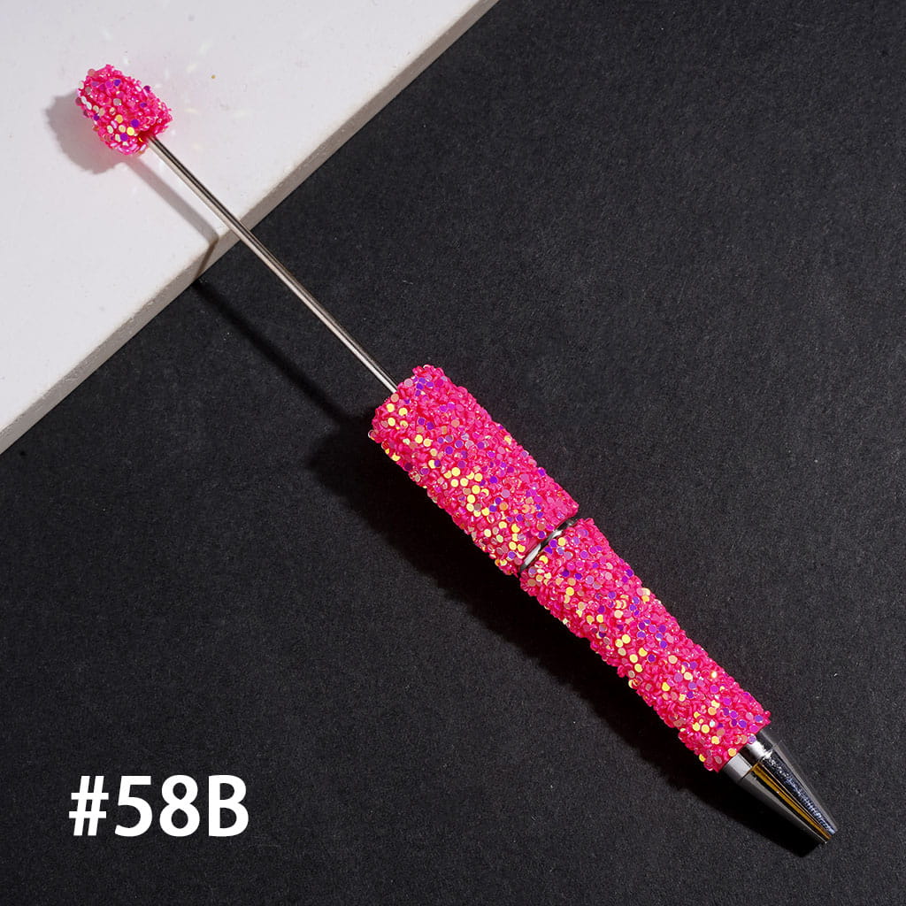 Hand-Made Beadable Pens with Mini Shiny Sequin Covered the Pen, Multi-Color (Please Read Description)