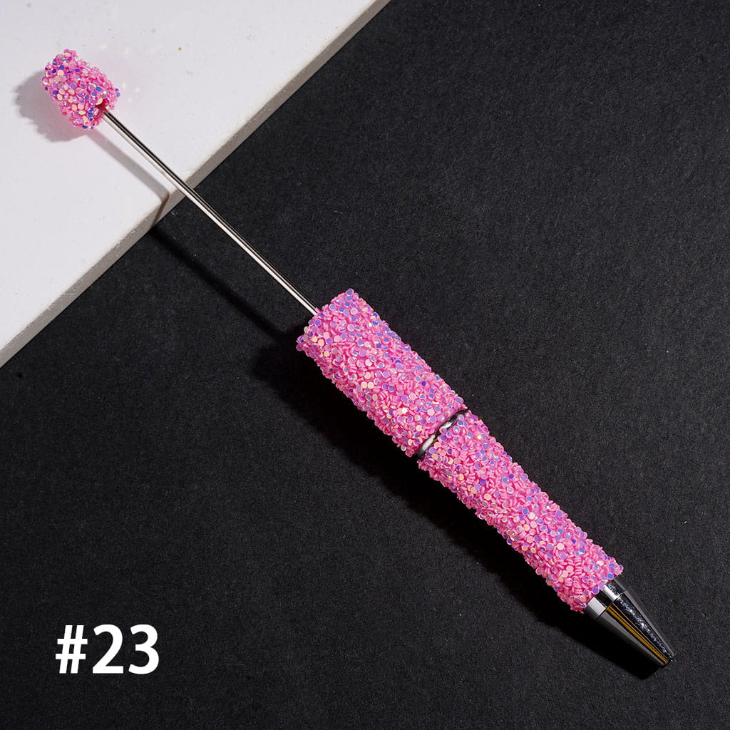 Hand-Made Beadable Pens with Mini Shiny Sequin Covered the Pen, Multi-Color (Please Read Description)